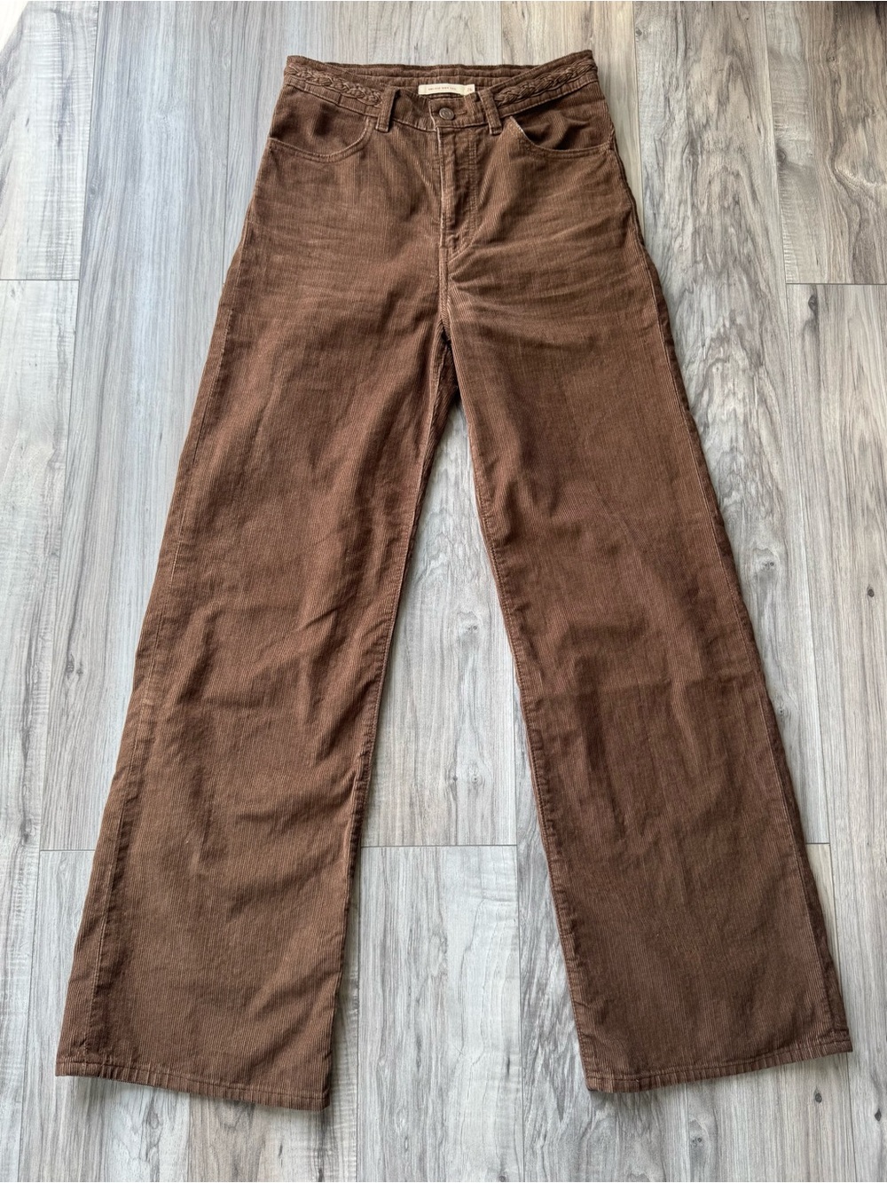 Levi's Ribcage Wide Leg Pants in Brown Corduroy